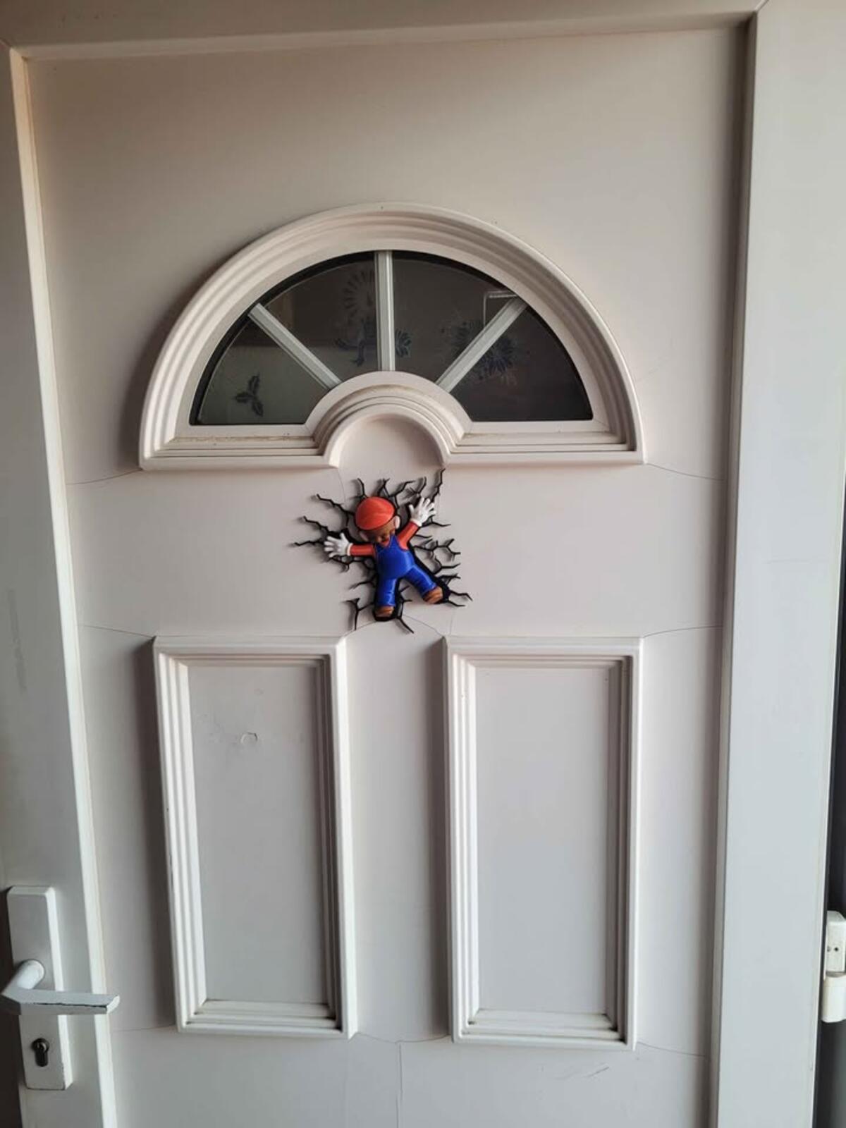 Who Crashed Mario? - Fake Impact Wall Decal