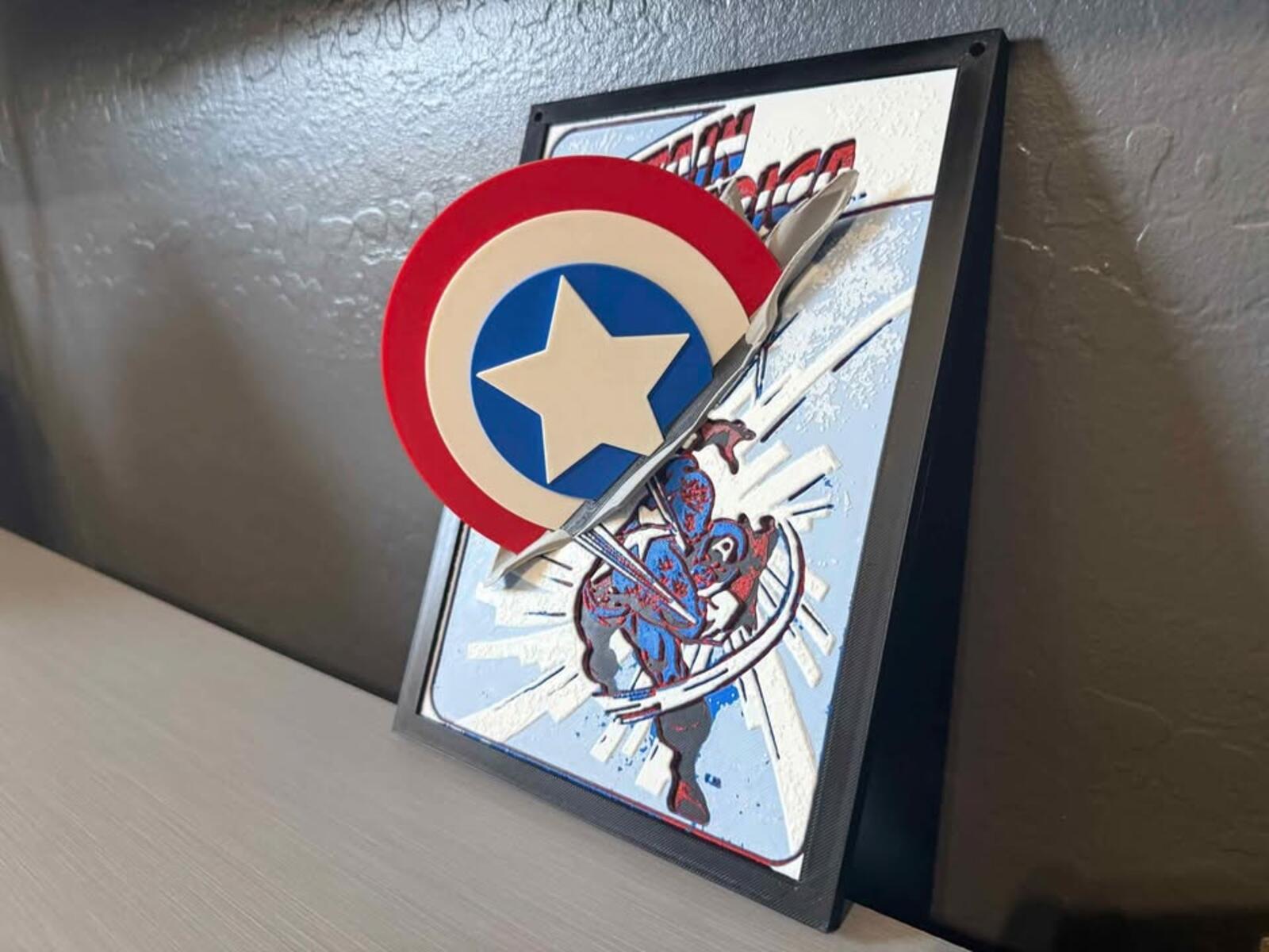 Captain America Comic Cover Pop Out Plaque