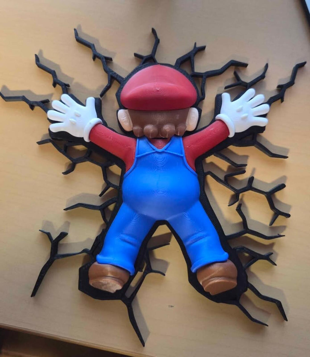 Who Crashed Mario? - Fake Impact Wall Decal