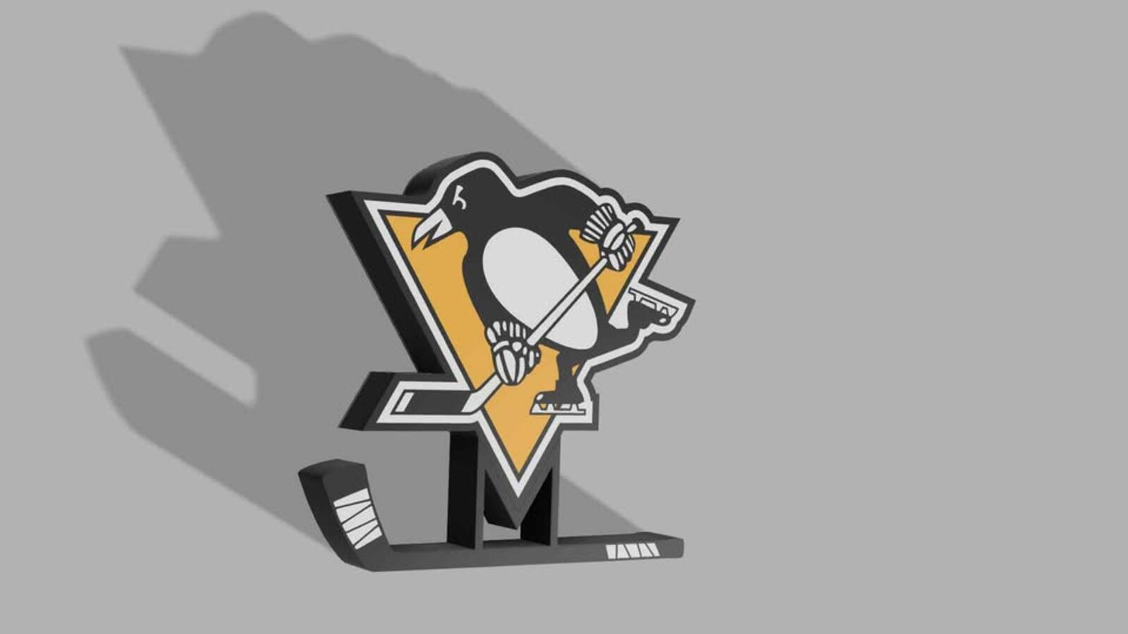Pittsburgh Penguins Lightbox With Hockey Stick Stand