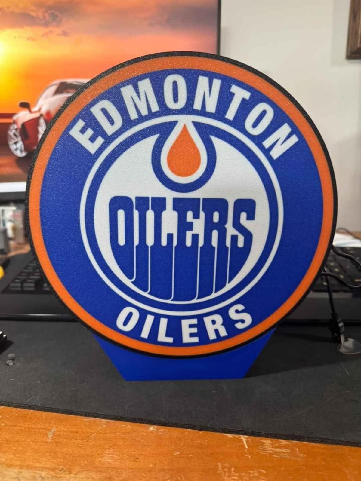 Edmonton Oilers Lightbox With Stand