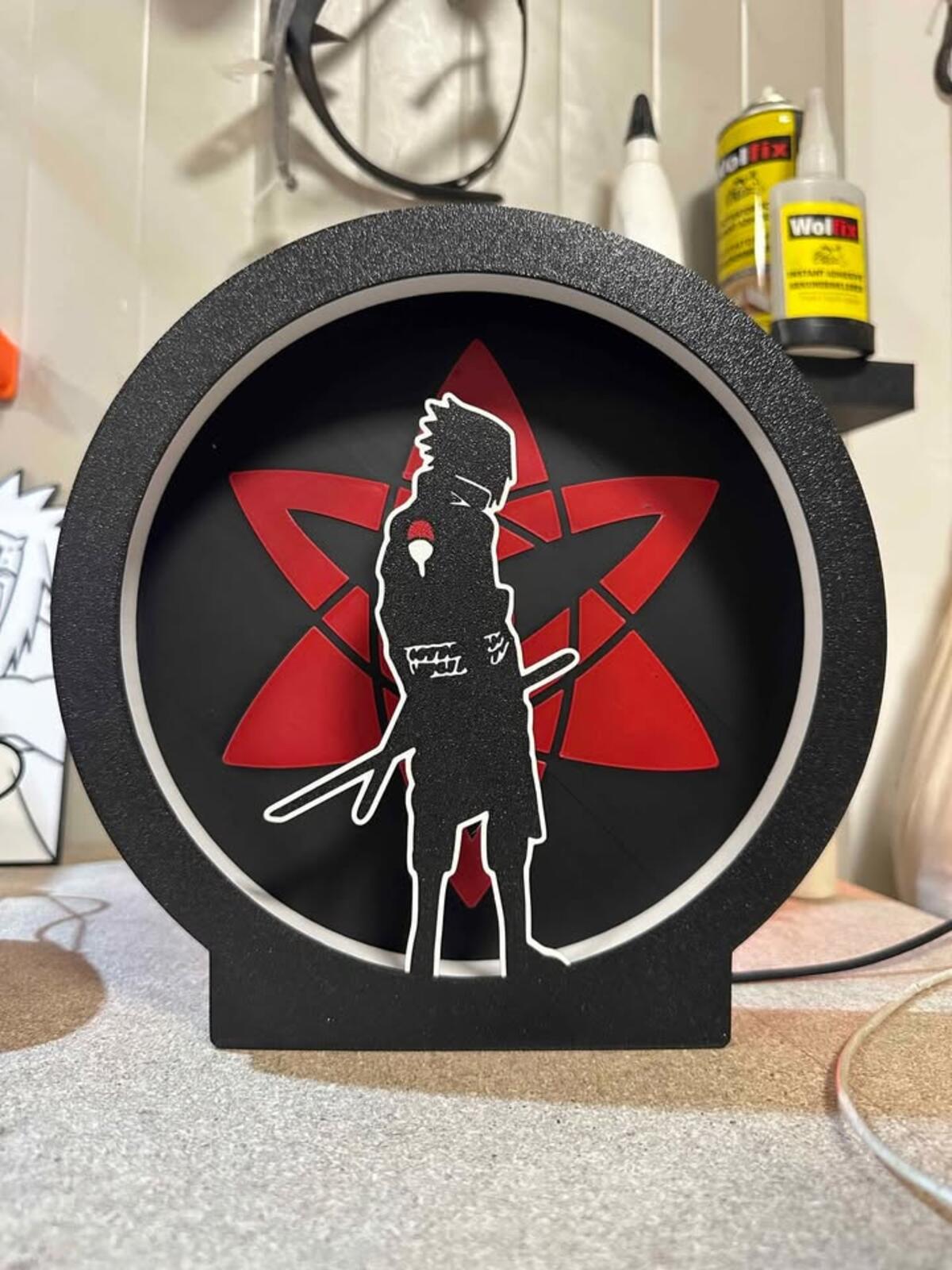 Sasuke Sharigan Lightbox With Stand