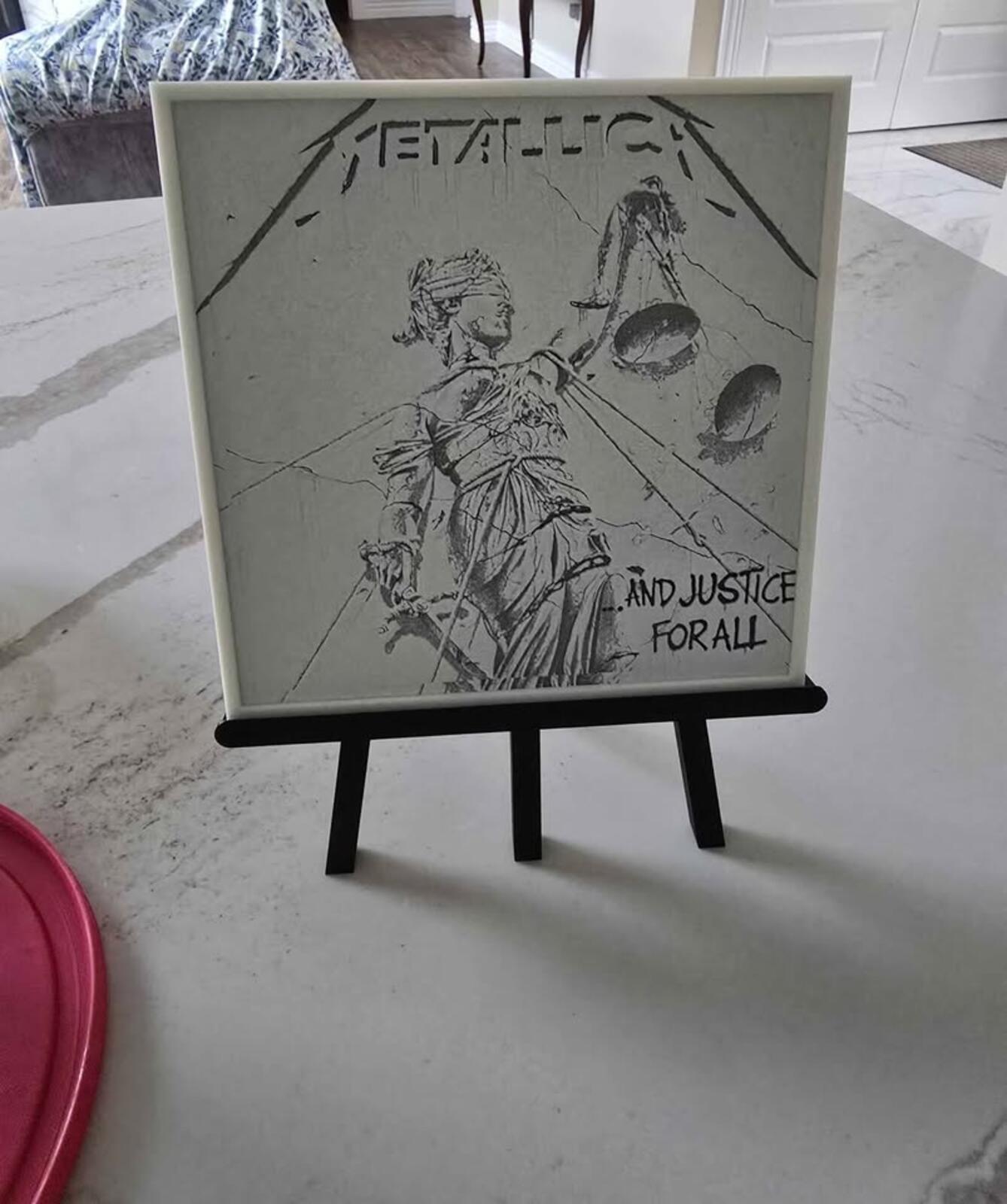 Metallica "And Justice For All" Sign With Easel