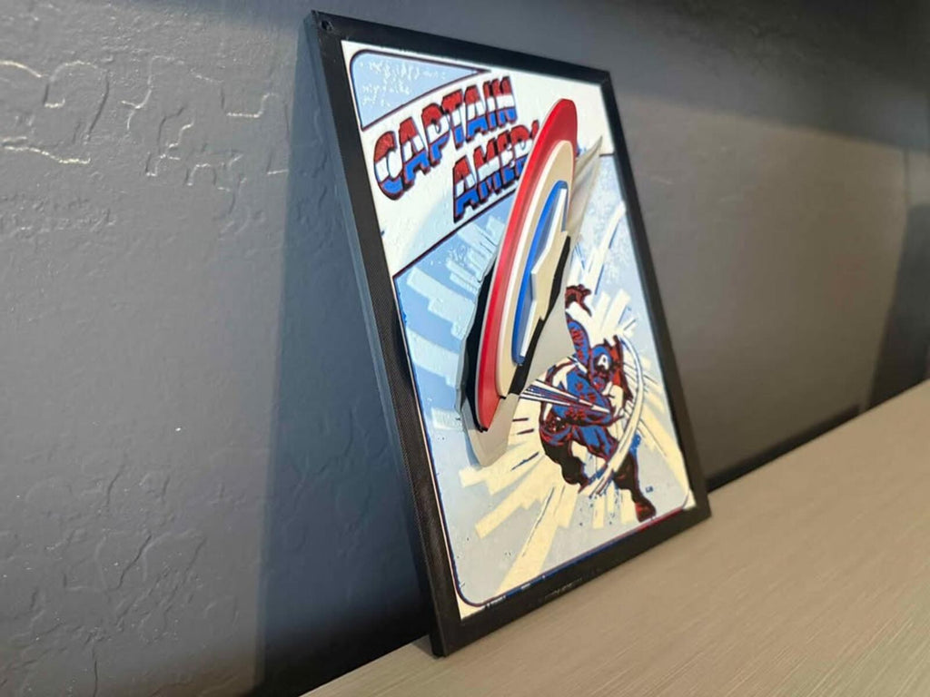 Captain America Comic Cover Pop Out Plaque