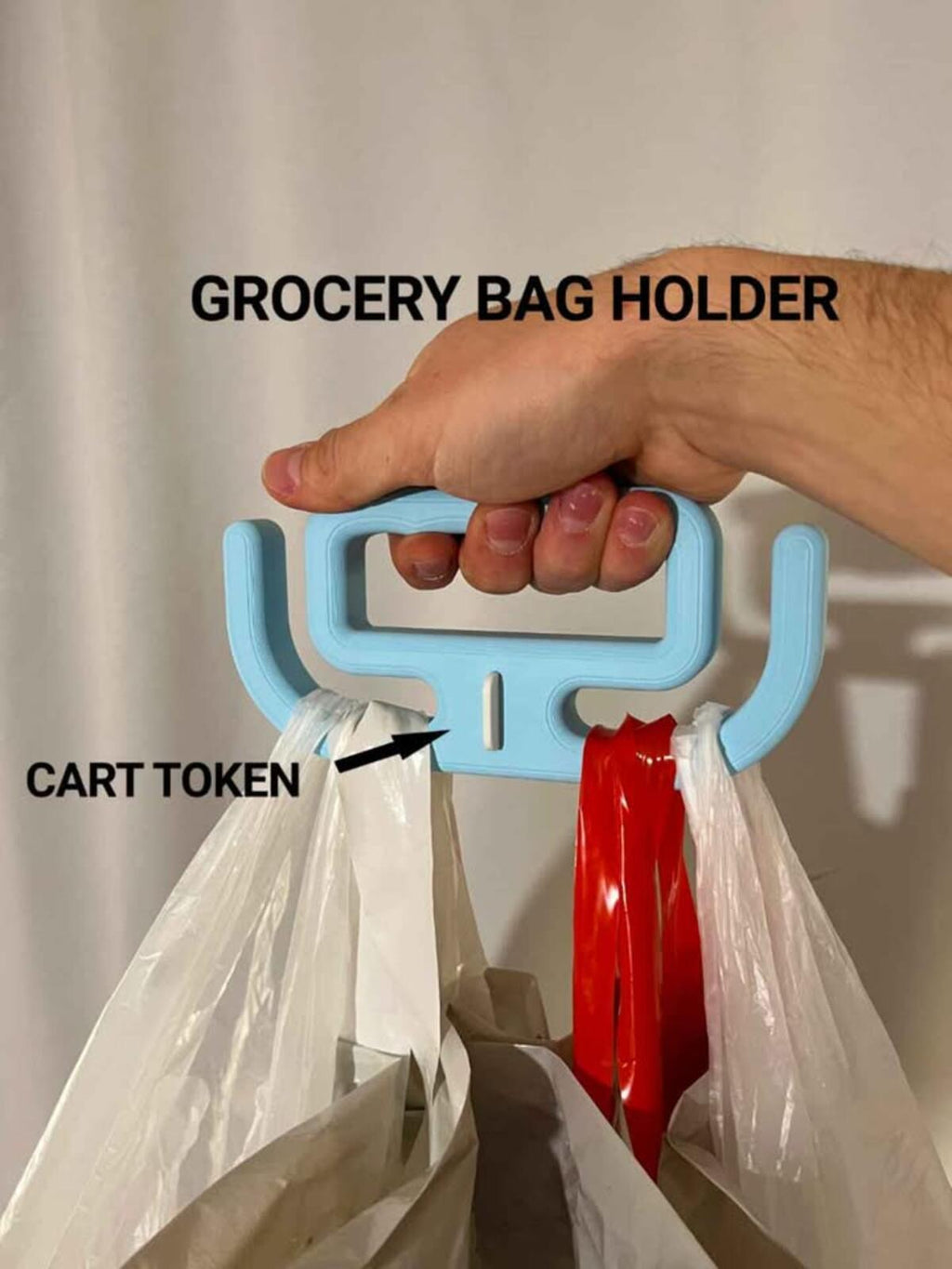 Grocery Bag Holder With Cart Token