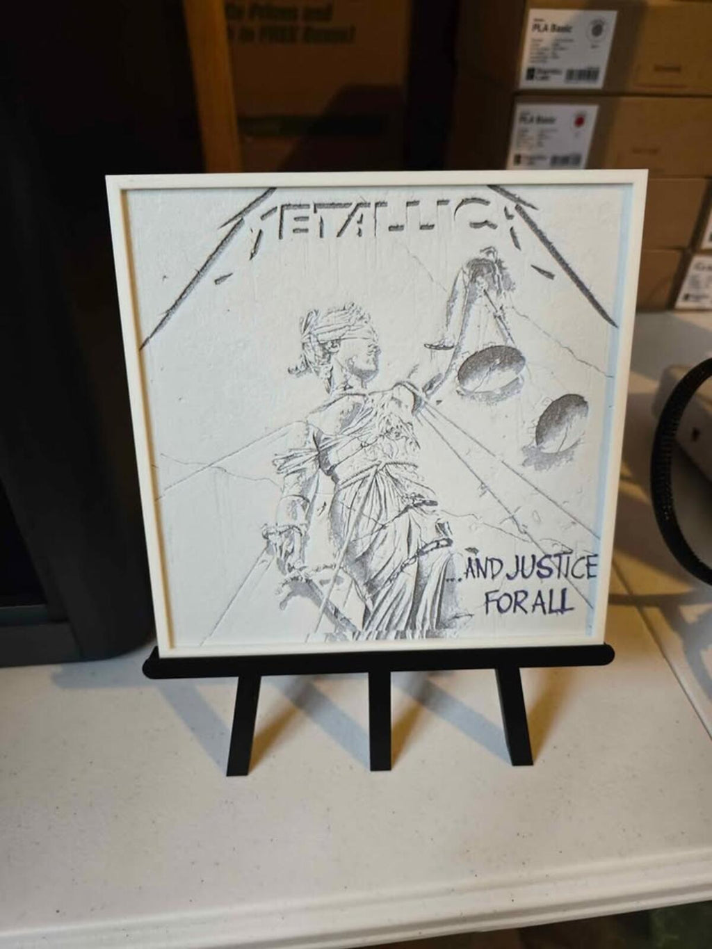 Metallica "And Justice For All" Sign With Easel