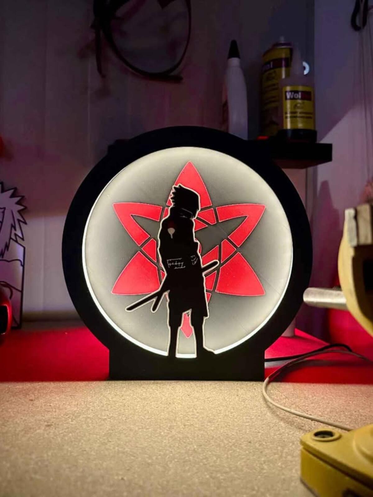 Sasuke Sharigan Lightbox With Stand