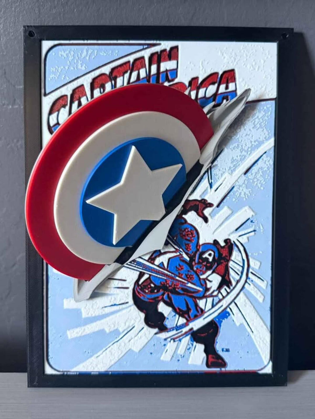 Captain America Comic Cover Pop Out Plaque