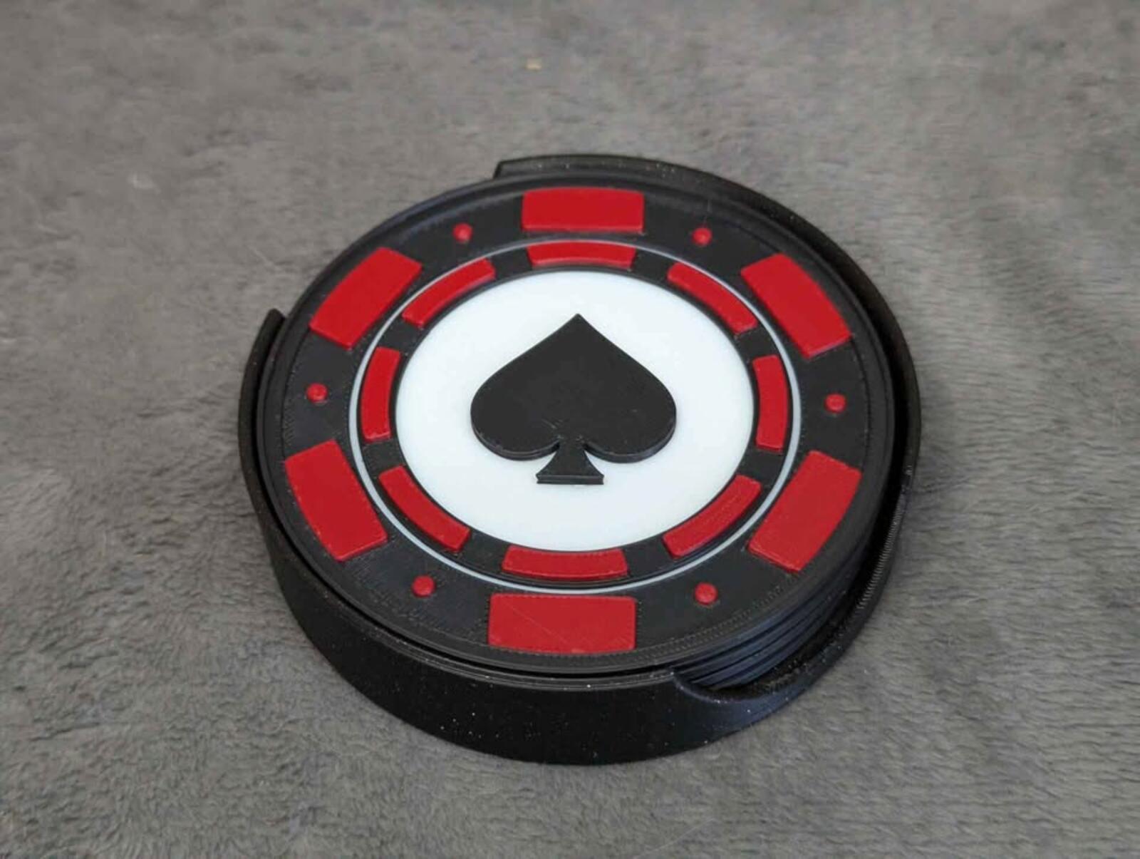 Poker Chip Coaster Set (4)