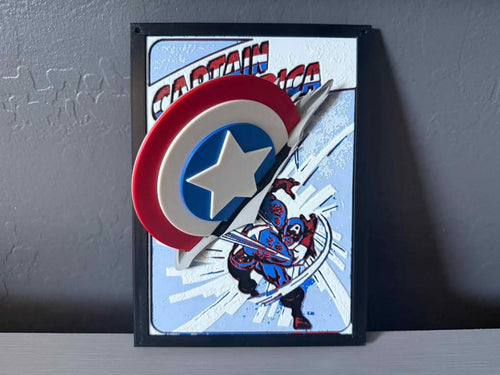Captain America Comic Cover Pop Out Plaque