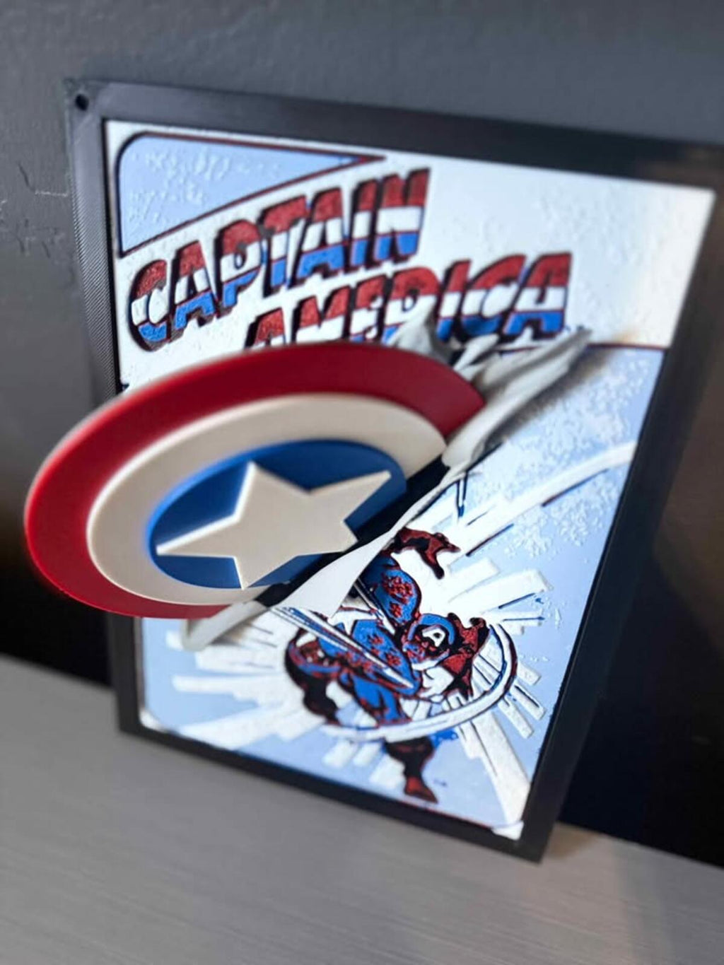 Captain America Comic Cover Pop Out Plaque
