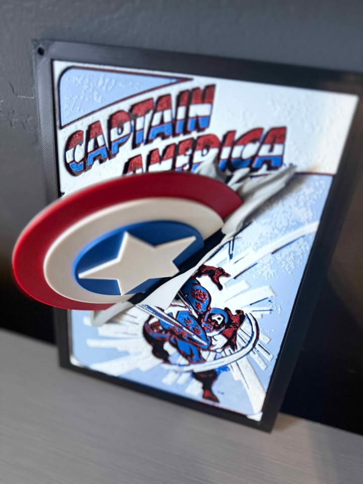 Captain America Comic Cover Pop Out Plaque