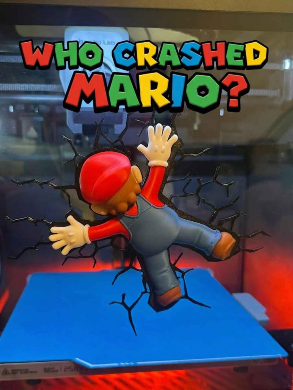 Who Crashed Mario? - Fake Impact Wall Decal